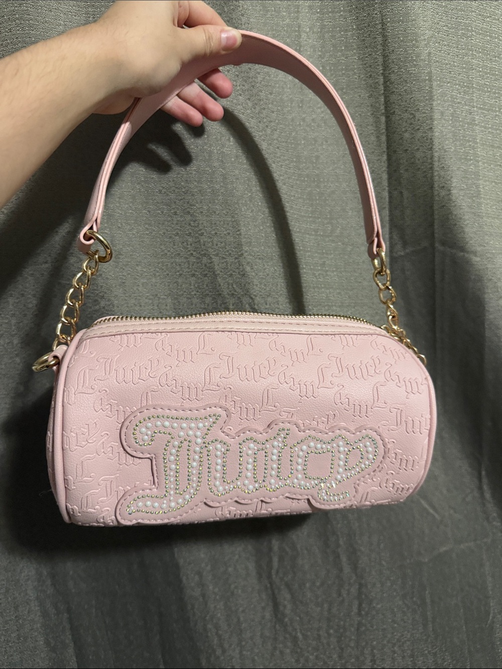 Juicy Couture Light Pink Embossed Logo Mini Shoulder Bag